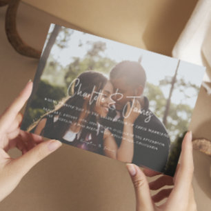 Invitation Mariage photo moderne et élégant personnalisé