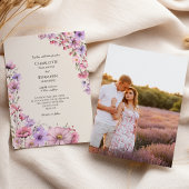 Invitation Mariage photo moderne Fleur sauvage beige