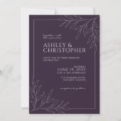Invitation Mariage photo moderne Folio violet foncé (Devant)