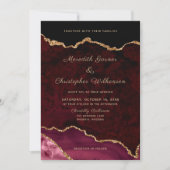 Invitation Mariage photo moderne Gold Burgundy Agate (Devant)