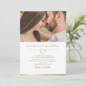 Invitation Mariage photo moderne Gold et White (Debout devant)