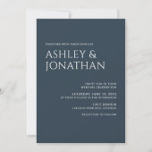 Invitation Mariage photo moderne Gras & Minimaliste (Devant)