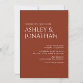 Invitation Mariage photo moderne Gras & Minimaliste (Devant)