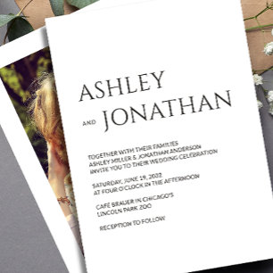 Invitation Mariage photo moderne Gras & Minimaliste