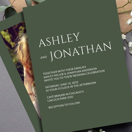 Invitation Mariage photo moderne Gras & Minimaliste