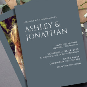 Invitation Mariage photo moderne Gras & Minimaliste