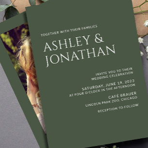 Invitation Mariage photo moderne Gras & Minimaliste