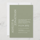 Invitation Mariage photo moderne Gras & Minimaliste (Devant)