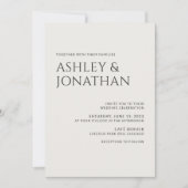 Invitation Mariage photo moderne Gras & Minimaliste (Devant)