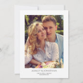 Invitation Mariage photo moderne Gras & Minimaliste (Dos)