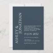 Invitation Mariage photo moderne Gras & Minimaliste (Devant)