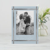 Invitation Mariage photo moderne Icy Blue & Silver (Debout devant)
