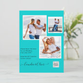 Invitation Mariage PHOTO moderne Inviter QR CODE RSVP TURQUOI (Debout devant)