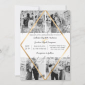 Invitation Mariage photo moderne mignonne citation or blanc c (Devant)