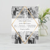 Invitation Mariage photo moderne mignonne citation or blanc c (Debout devant)