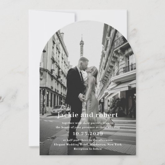 Invitation Mariage photo moderne minimal (Devant)