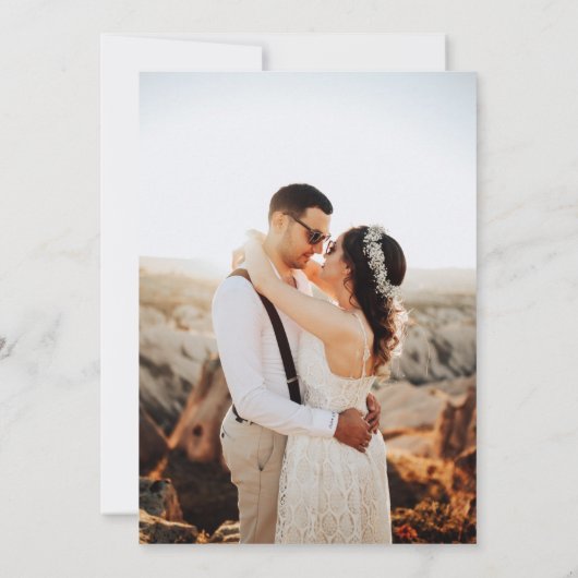 Invitation Mariage photo moderne minimaliste classique (Dos)