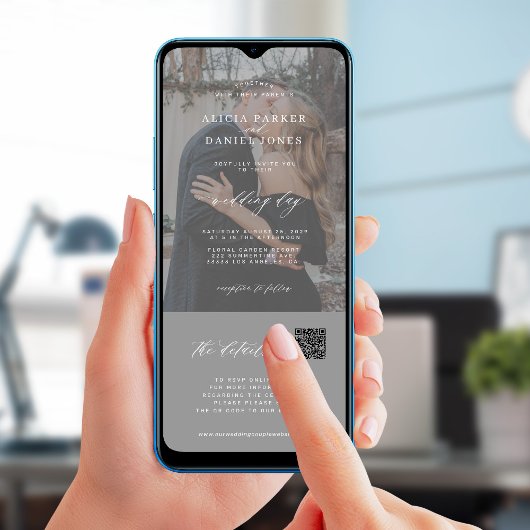 Invitation Mariage photo moderne minimaliste détails tout en 