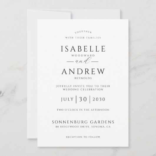 Invitation Mariage photo moderne minimaliste moderne (Devant)
