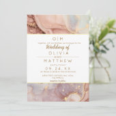 Invitation Mariage photo moderne Moft Agate Neutral (Debout devant)