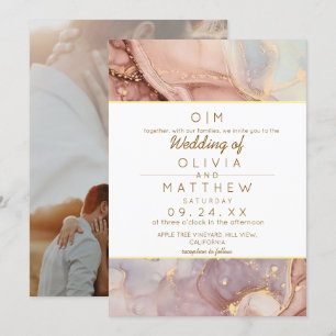 Invitation Mariage photo moderne Moft Agate Neutral
