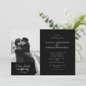 Invitation mariage photo moderne noir et blanc (Debout devant)