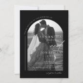 Invitation Mariage photo moderne noir et blanc (Devant)