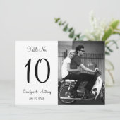 Invitation Mariage photo moderne noir et blanc Numéro de tabl (Debout devant)