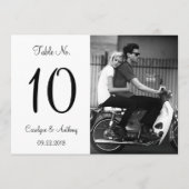 Invitation Mariage photo moderne noir et blanc Numéro de tabl (Devant)