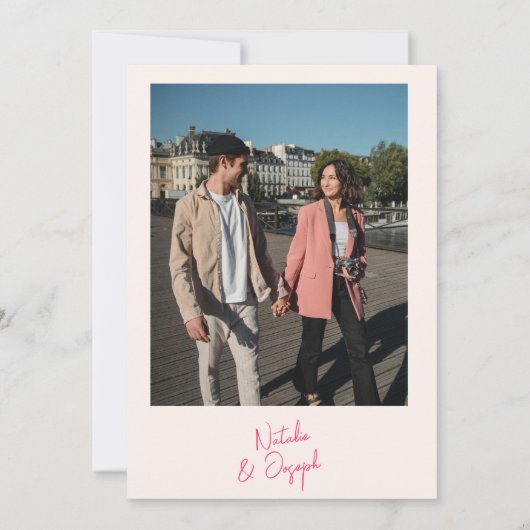 Invitation Mariage photo moderne Pink Whimsical Bright Retro (Dos)