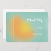 Invitation Mariage photo moderne Retro Gradient Mint Orange (Devant / Derrière)