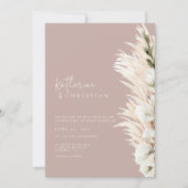 Invitation Mariage Photo Moderne Rose Poussiéreuse Rustique (Devant)