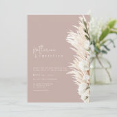 Invitation Mariage Photo Moderne Rose Poussiéreuse Rustique (Debout devant)
