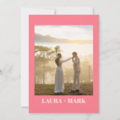 Invitation Mariage photo moderne rose rétro (Dos)