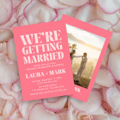 Invitation Mariage photo moderne rose rétro