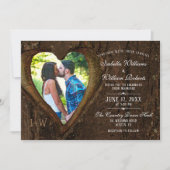Invitation Mariage photo moderne Rustic Tree (Devant)