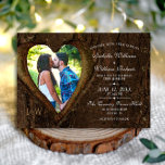 Invitation Mariage photo moderne Rustic Tree<br><div class="desc">Coeur d'arbre rustique avec votre faire-part de mariage photo. Le texte et la photo peuvent être changés en utilisant à droite le menu "Détails". Pour tout adapter à vos besoins, cliquez sur le bouton "Personnaliser" et vous pouvez modifier le style de texte, le papier et le papier. D'autres couleurs sont...</div>