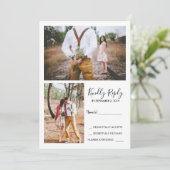 Invitation Mariage photo moderne rustique élégant RSVP (Debout devant)