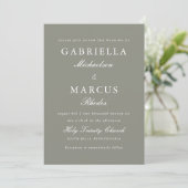 Invitation Mariage photo moderne Sage (Debout devant)
