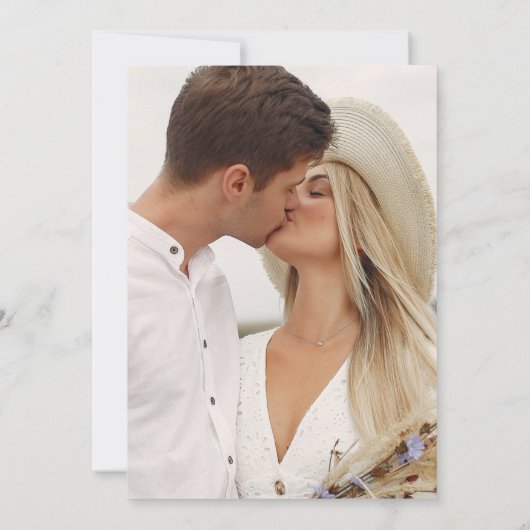 Invitation Mariage photo moderne Sage (Dos)