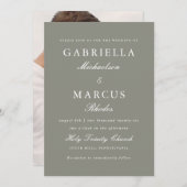 Invitation Mariage photo moderne Sage (Devant / Derrière)