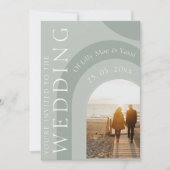 Invitation Mariage photo moderne Sage Green Arch (Devant)