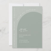 Invitation Mariage photo moderne Sage Green Arch (Dos)