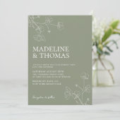 Invitation Mariage photo moderne Sage Green Terracotta (Debout devant)