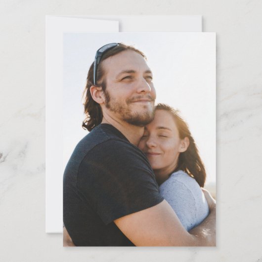 Invitation Mariage photo moderne Sage vert et blanc (Dos)