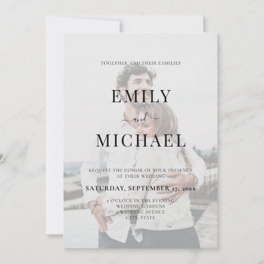 Invitation Mariage photo moderne simple (Devant)