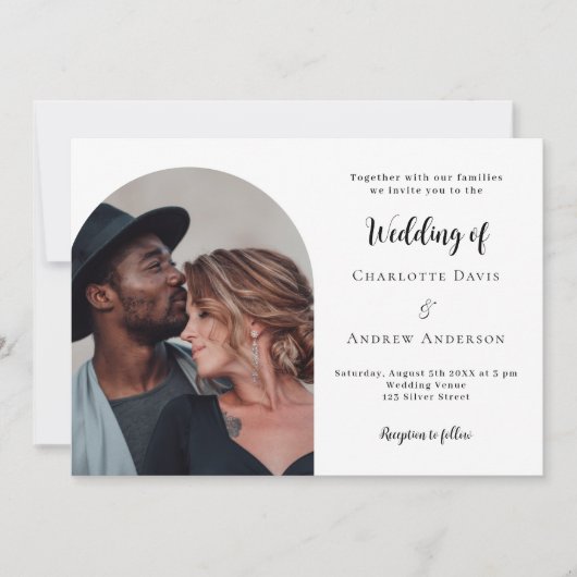Invitation Mariage photo moderne simple (Devant)