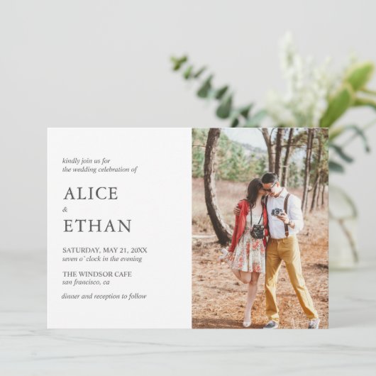 Invitation Mariage photo moderne simple (Debout devant)