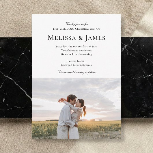 Invitation Mariage photo moderne simple