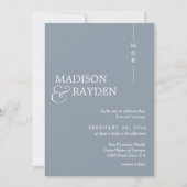 Invitation Mariage photo moderne simple Dusty Blue QR Code (Devant)